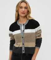Fiona Stripe Crew Neck Cardigan